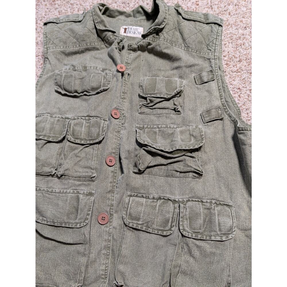 Vintage TRAIL DESIGNS Safari Hunting/Fishing Vest/Cargo Vest, Large - Picture 8 of 10